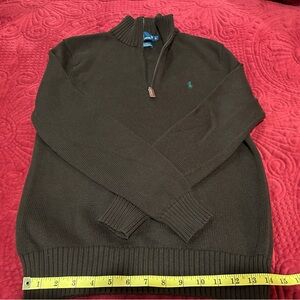 Polo Ralph Lauren Long Sleeve Luxury Jersey Quarter-Zip Pullover Men’s S Brown